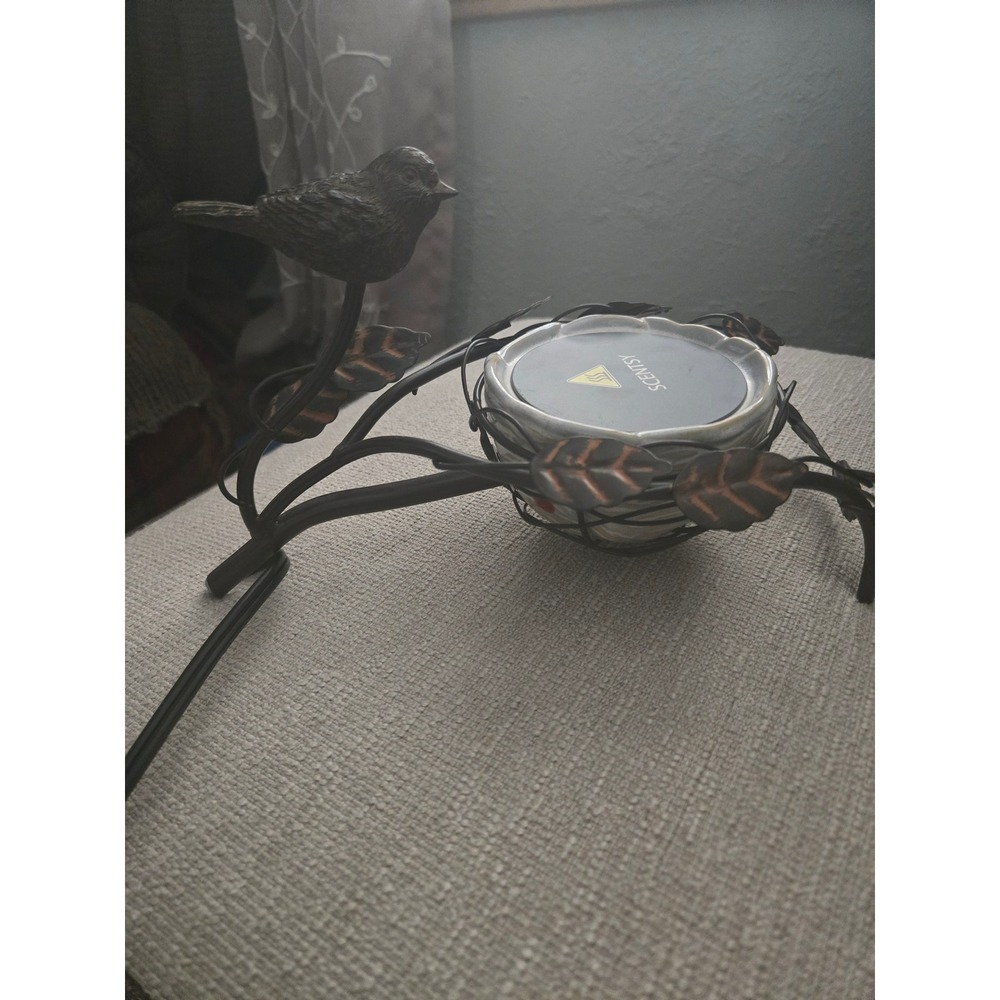 Scentsy Bird on Branch Element Wax Warmer Rustic Metal Nature Decor Black Copper